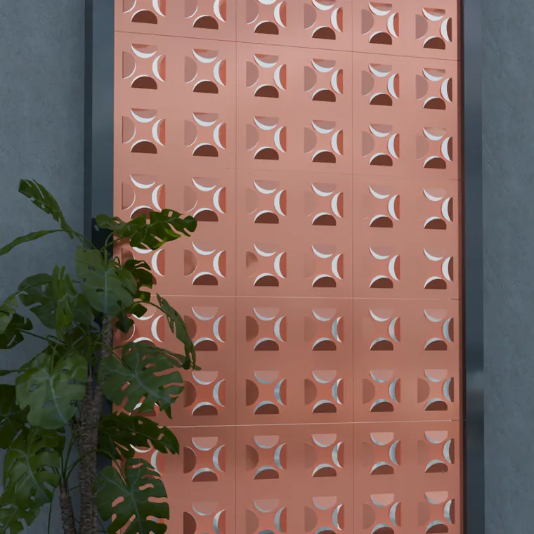 Pattern 5 from the perforated ACM pack, applied to a wall panel
