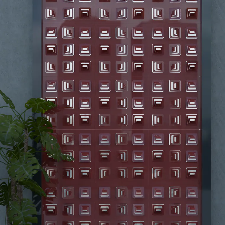 Pattern 6 from the perforated ACM pack, applied to a wall panel